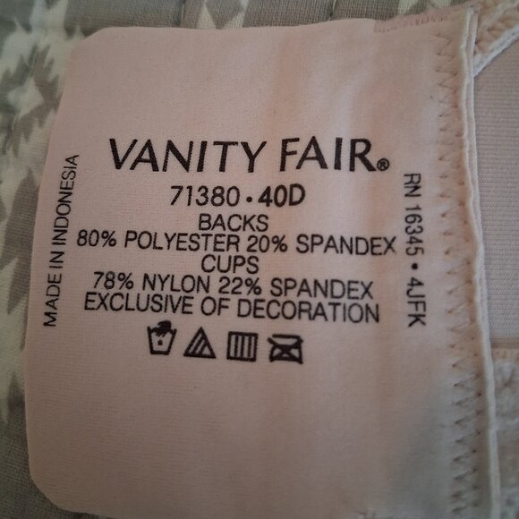 Vanity Fair Bra Style 71380 Wirefree 40D Dusty Pink - Picture 6 of 6